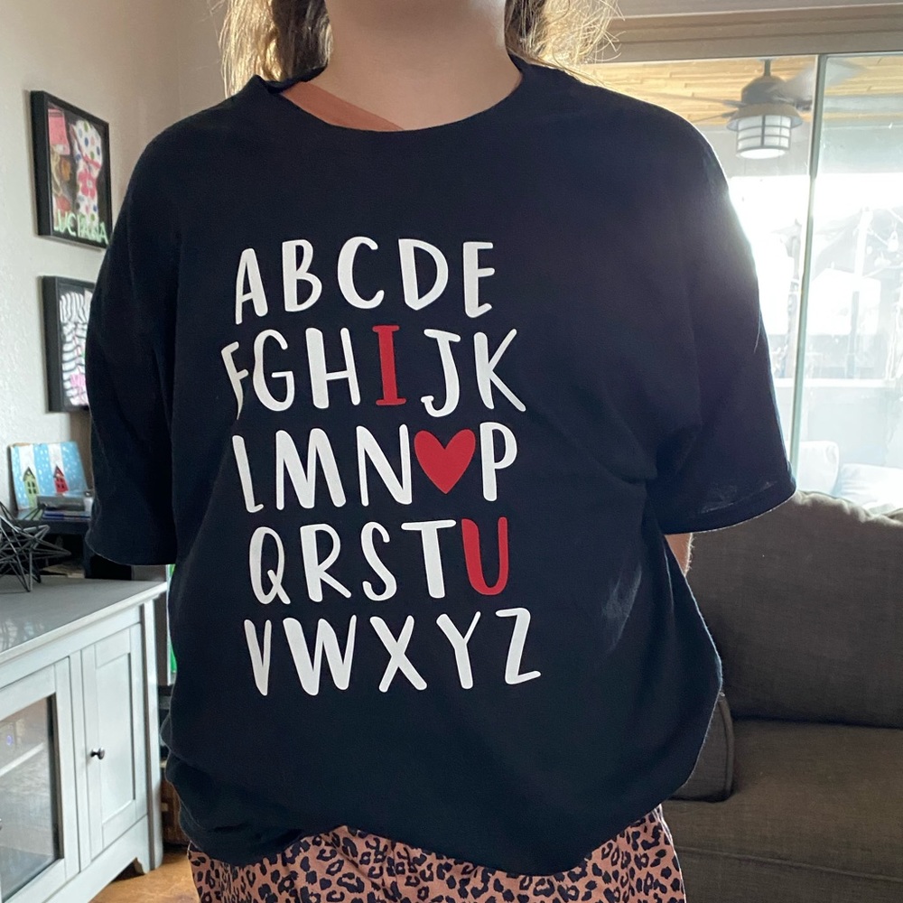 ABC Valentine’s Day shirt size unisex Large